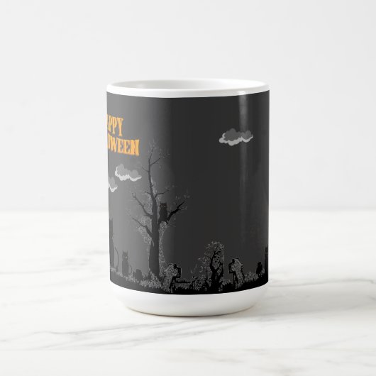 Happy Halloween - Katzen Kaffeetasse (Mittel)
