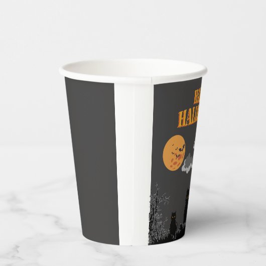 Happy Halloween - Katzen Pappbecher (Rechts)