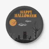 Happy Halloween - Katzen Pappteller (Vorderseite)