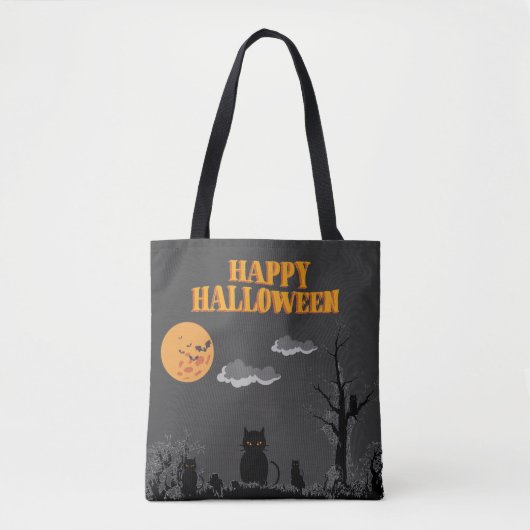 Happy Halloween - Katzen Tasche (Vorderseite)