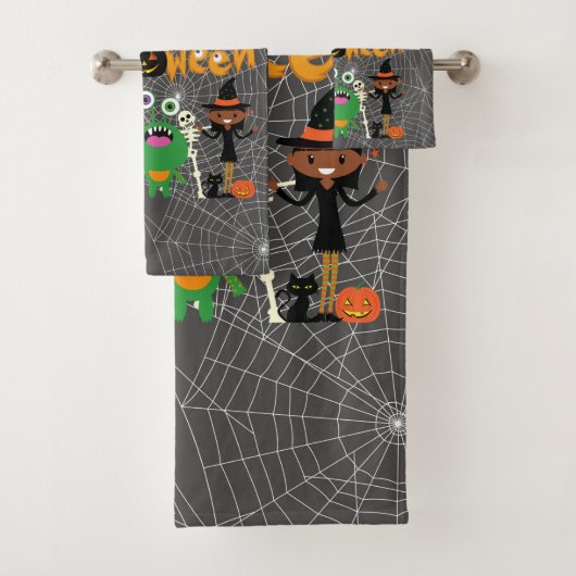 Happy Halloween Kids Niedlich und Spooky Badhandtuch Set (Insitu)