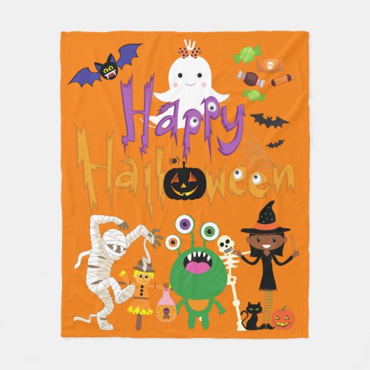 Happy Halloween Kids Niedlich und Spooky Fleece Bl (Vorderseite)
