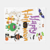 Happy Halloween Kids Niedlich und Spooky Fleecedecke (Vorderseite (Horizontal))