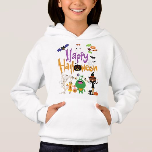 Happy Halloween Kids Niedlich und Spooky Hoodie (Vorderseite)