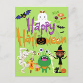 Happy Halloween Kids Niedlich und Spooky Postkarte (Vorderseite)