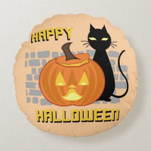 Happy Halloween-Kissen Rundes Kissen