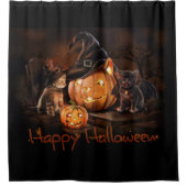 Happy Halloween Kittens Duschvorhang (Vorderseite)