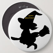 "HAPPY HALLOWEEN" KLEINE WITCH BUTTON (Vorne & Hinten)