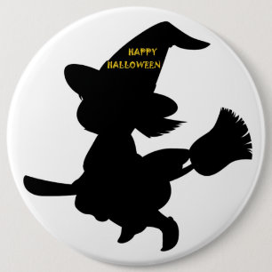 "HAPPY HALLOWEEN" KLEINE WITCH BUTTON