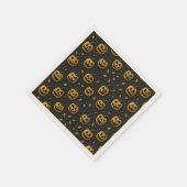 Happy halloween knackiger Cartoon dunkel Serviette (Ecke)