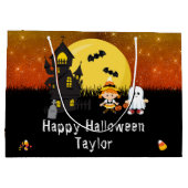 Happy Halloween Kostüm Party Hexe Ghost Orange Große Geschenktüte (Rückseite)