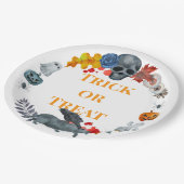 Happy Halloween Kostüm Party Pumpkin und Geister Pappteller (Schrägansicht)