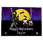 Happy Halloween Kostüm Party Vampires Lila Große Geschenktüte (Rückseite)