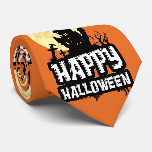 Happy Halloween Krawatte (Gerollt)