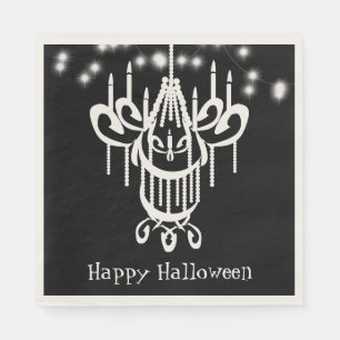 Happy Halloween Kronleuchter Black and White Serviette