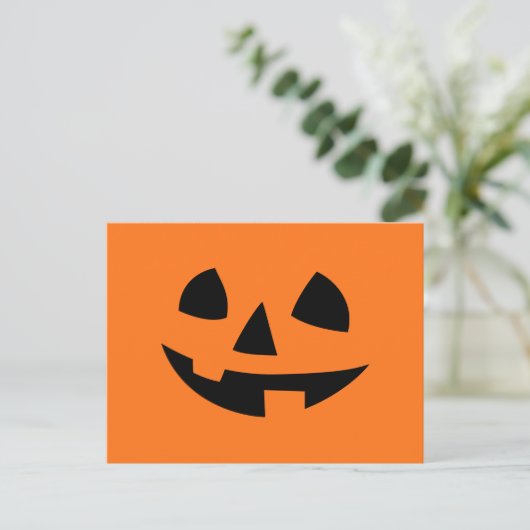 Happy Halloween Kürbis abgeschieden lustiges Läche Postkarte (Stehend Vorderseite)