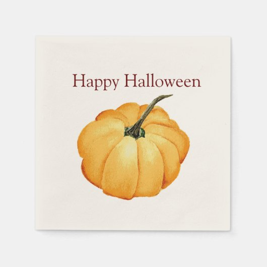 Happy Halloween Kürbis Aquarellpapier Napkin Serviette (Vorderseite)