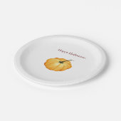 Happy Halloween Kürbis Aquarellpapier Platte Pappteller (Schrägansicht)