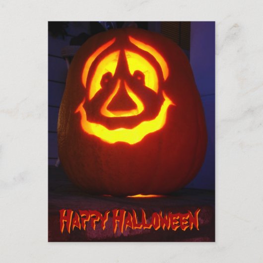 Happy Halloween Kürbis Postkarte (Vorderseite)