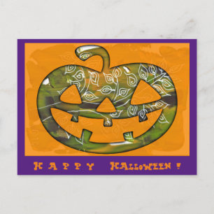 Happy Halloween Kürbis - Postkarte oder Einladung