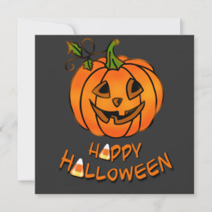 Happy Halloween   Kürbis   Süßmais Einladung
