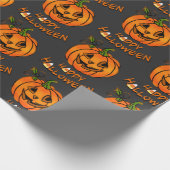 Happy Halloween | Kürbis | Süßmais Geschenkpapier (Ecke)
