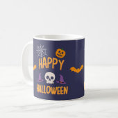 Happy Halloween Kürbisbisssteppel Orange Design Kaffeetasse (Vorderseite Links)