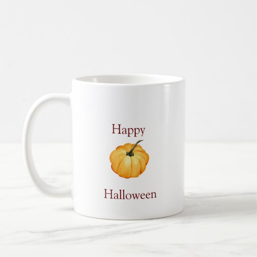 Happy Halloween-Kürbisfarbe Kaffeetasse (Links)