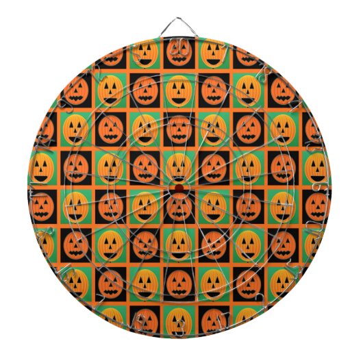 Happy Halloween Kürbisgesicht Dartscheibe (vorne)