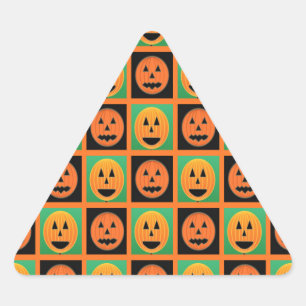 Happy Halloween Kürbisgesicht Dreieckiger Aufkleber
