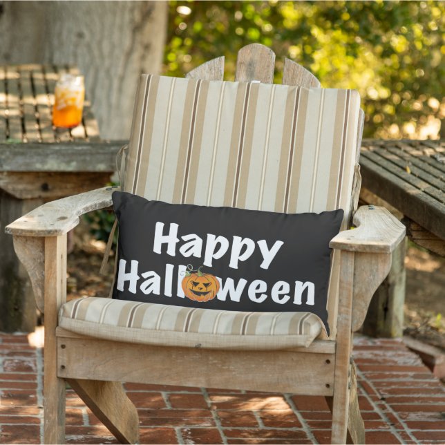 Happy Halloween Kürbiskugel-Jack-Laterne Kissen Für Draußen (Stuhl )