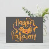 Happy Halloween-Kürbislaterne Einladung (Stehend Vorderseite)