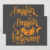 Happy Halloween-Kürbislaterne Einladung (Vorne/Hinten)