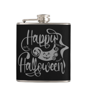 Happy Halloween-Kürbislaterne Flachmann