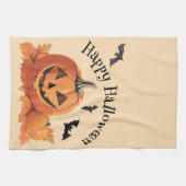 Happy Halloween Kürbislaterne Geschirrtuch (Horizontal)