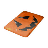 Happy Halloween Kürbislaterne Illustrative Kunst Badematte (Schrägansicht)