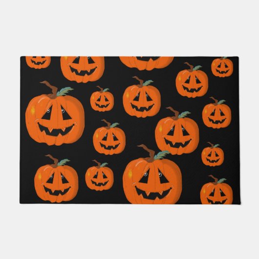 Happy Halloween Kürbislaterne Illustrative Kunst Fußmatte (Vorderseite)