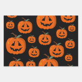 Happy Halloween Kürbislaterne Illustrative Kunst Geschenkpapier Set (Vorderseite 2)