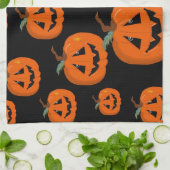 Happy Halloween Kürbislaterne Illustrative Kunst Geschirrtuch (Gefaltet)