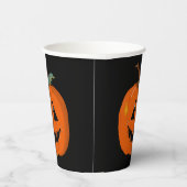 Happy Halloween Kürbislaterne Illustrative Kunst Pappbecher (Rechts)