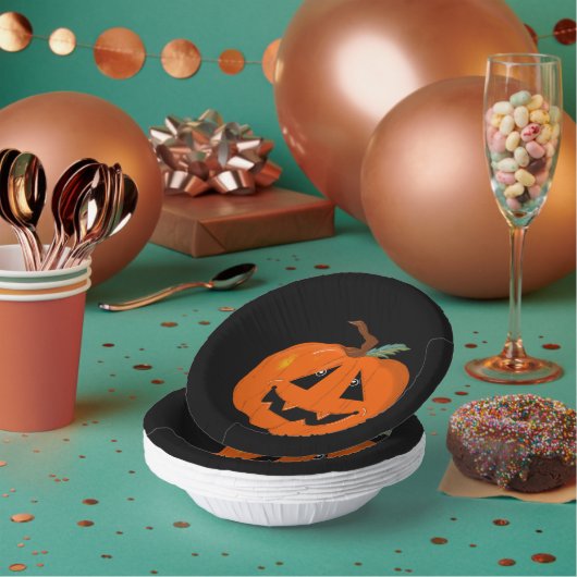 Happy Halloween Kürbislaterne Illustrative Kunst Pappteller (Multi)