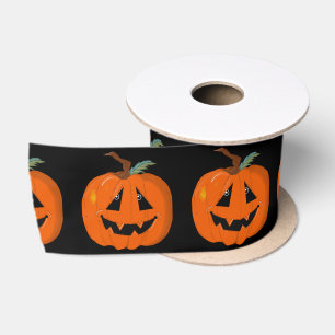 Happy Halloween Kürbislaterne Illustrative Kunst Satinband