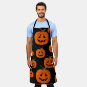 Happy Halloween Kürbislaterne Illustrative Kunst Schürze (Getragen)