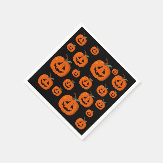 Happy Halloween Kürbislaterne Illustrative Kunst Serviette (Ecke)