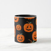 Happy Halloween Kürbislaterne Illustrative Kunst Tasse (Zentrum)