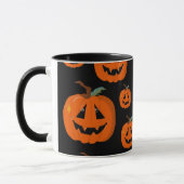 Happy Halloween Kürbislaterne Illustrative Kunst Tasse (Links)