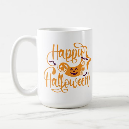 Happy Halloween Kürbislaterne Kaffee Tasse (Links)