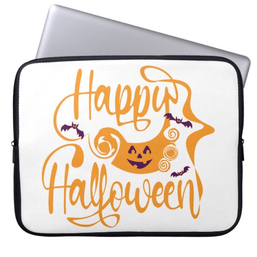 Happy Halloween-Kürbislaterne Laptopschutzhülle (Vorderseite)