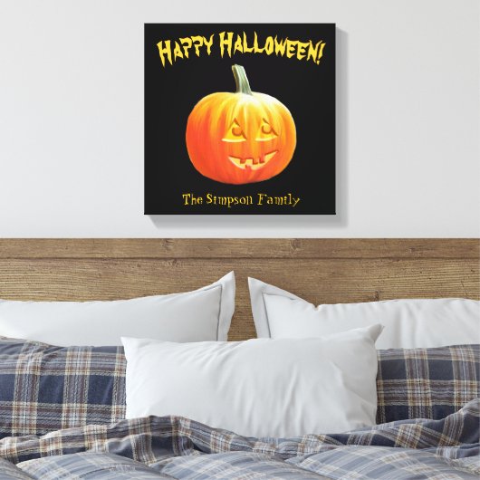 Happy Halloween Kürbislaterne Leinwand (Insitu (Schlafzimmer))