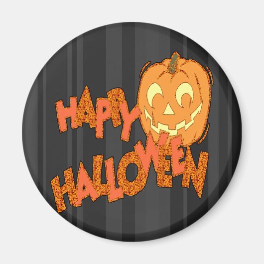Happy Halloween Kürbislaterne Magnet (Vorne)